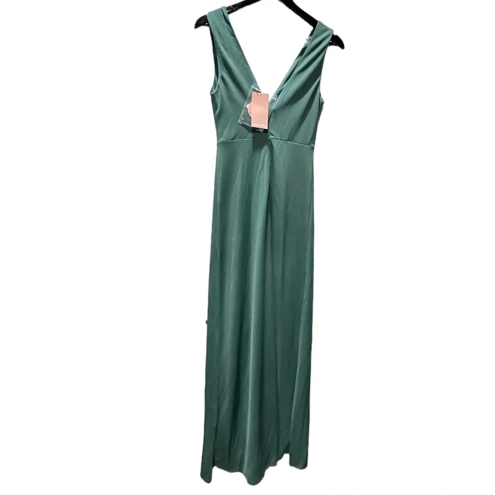 Birdy Grey SHAMIN DRESS CREPE SEA GLASS SMALL NEW NWT BRIDESMAID WEDDING - Picture 4 of 5